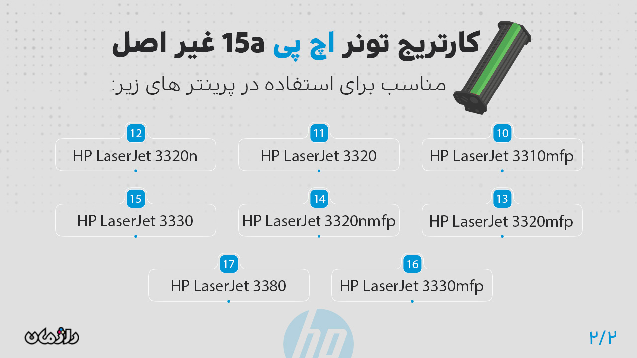 پرینتر های سازگار با کارتریج تونر اچ پی 15a غیر اصل