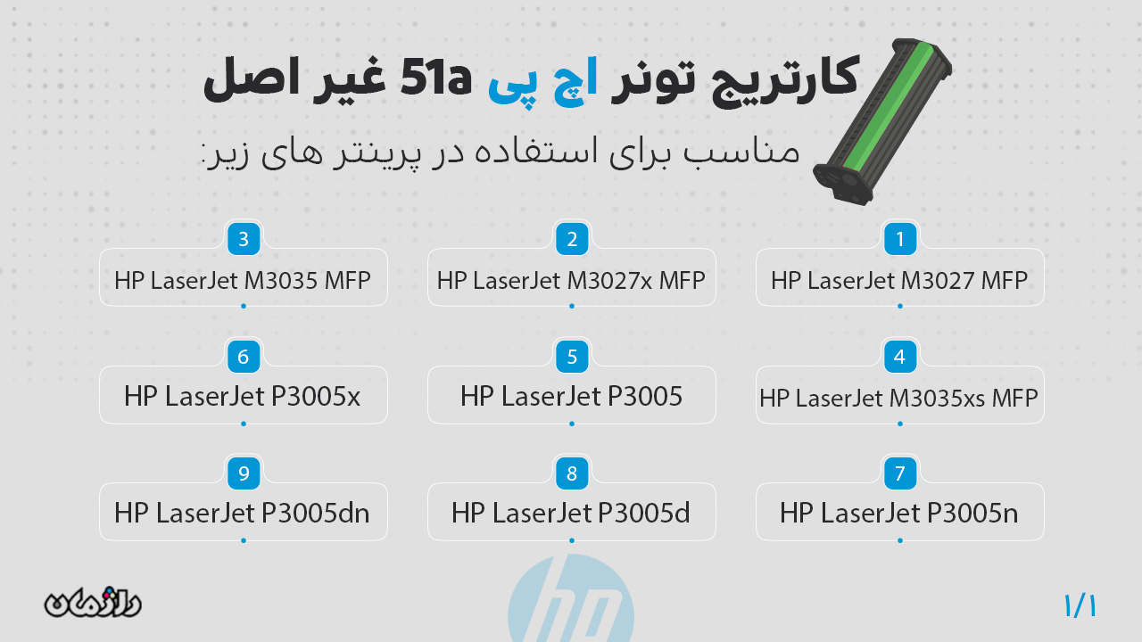 پرینتر های سازگار با کارتریج تونر اچ پی 51a غیر اصل