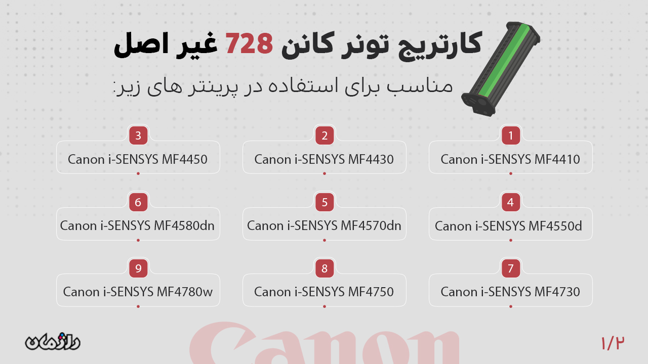 پرینتر های سازگار با کارتریج تونر کانن 728