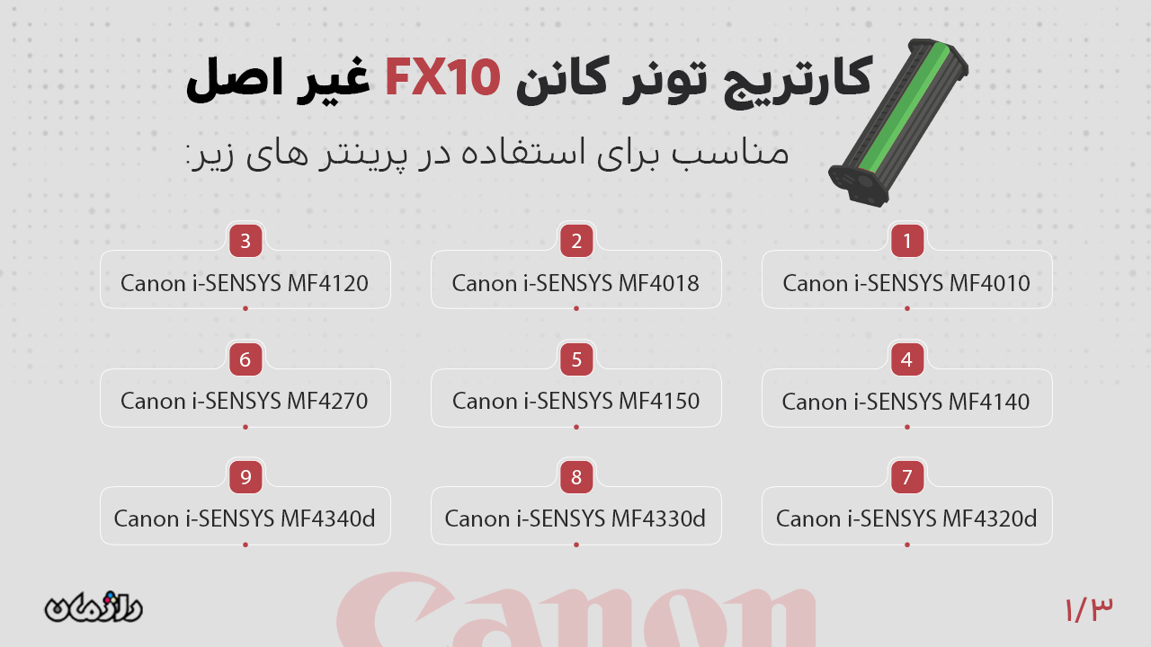 پرینتر های سازگار با کارتریج تونر FX10 کانن