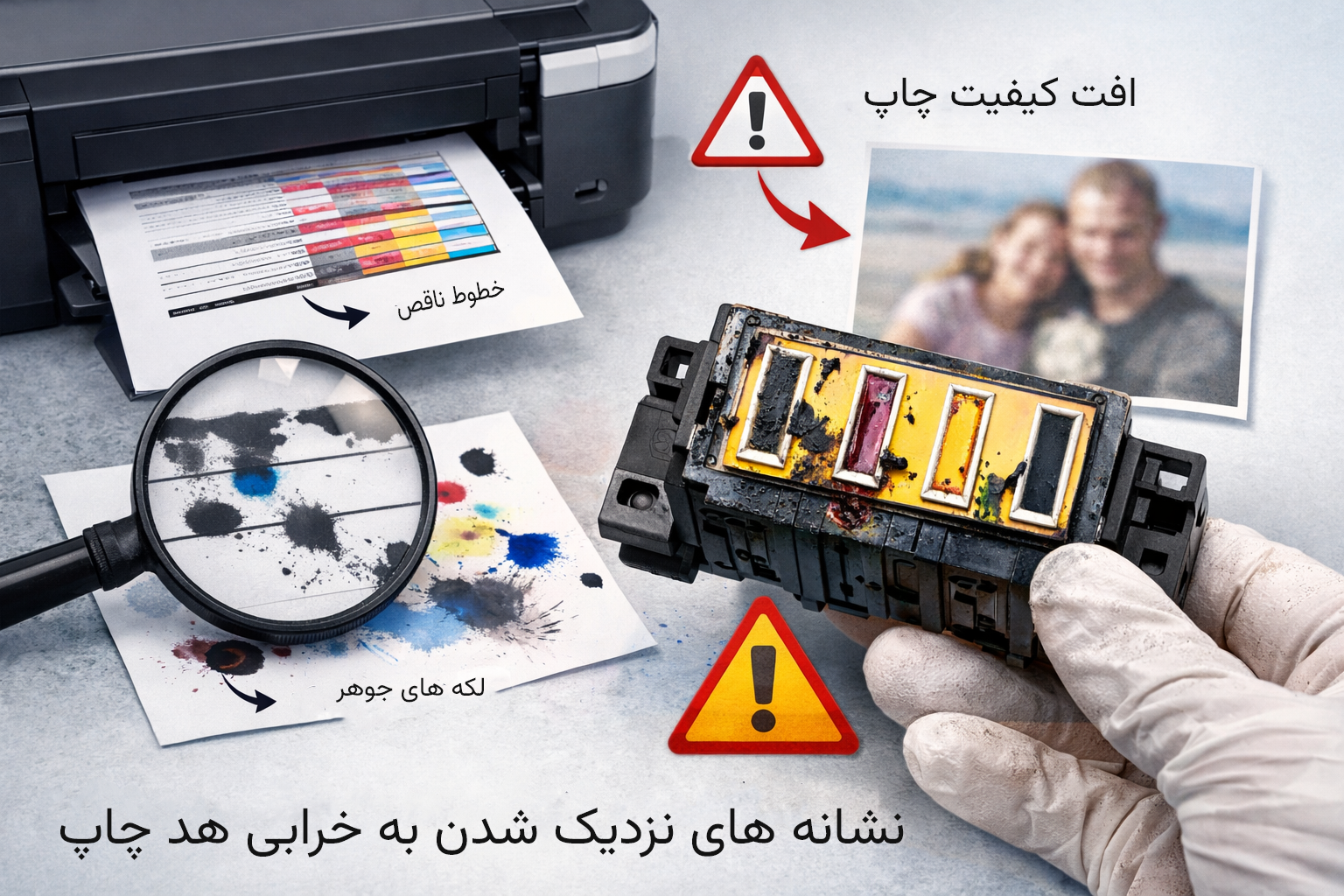 نشانه‌های نزدیک شدن به خرابی هد چاپ