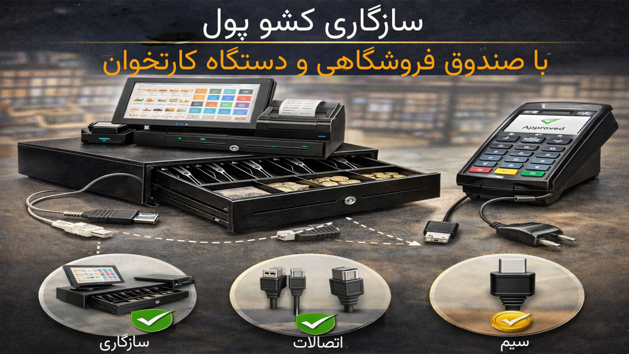 سازگاری با صندوق فروشگاهی و دستگاه کارتخوان