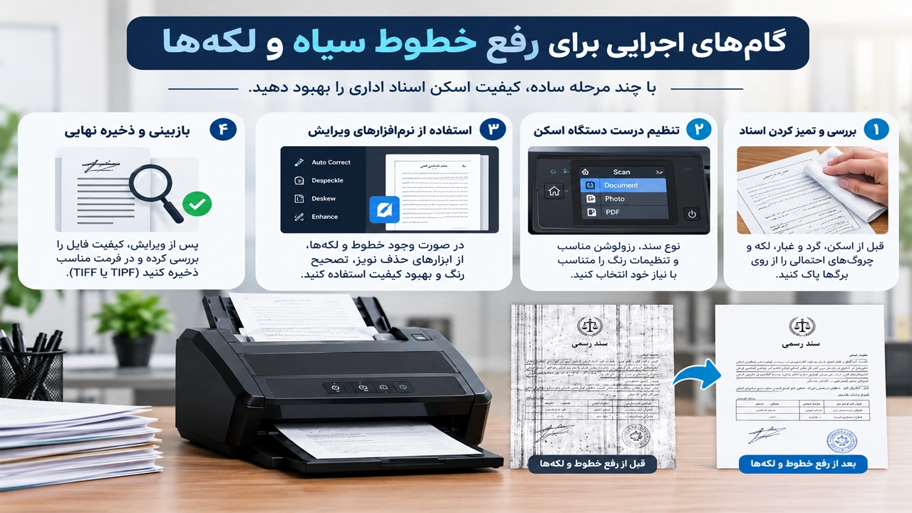 گامهای اجرایی برای رفع خطوط سیاه و لکهها گامهای اجرایی برای رفع خطوط سیاه و لکهها
